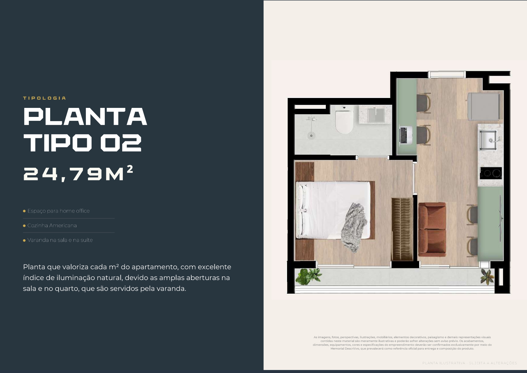 Planta Tipo 02 — 24,79 m²