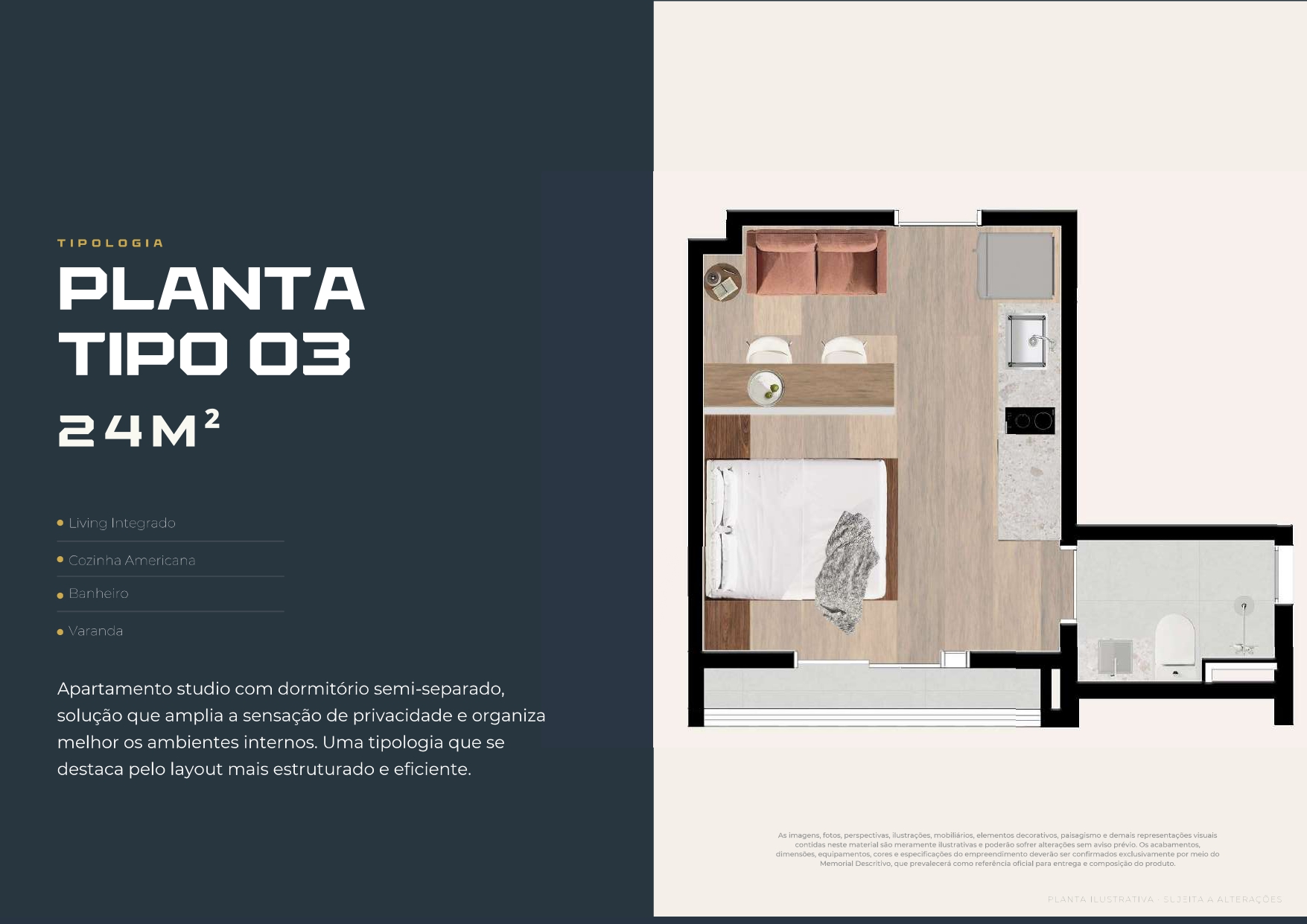 Planta Tipo 03 — 24 m²