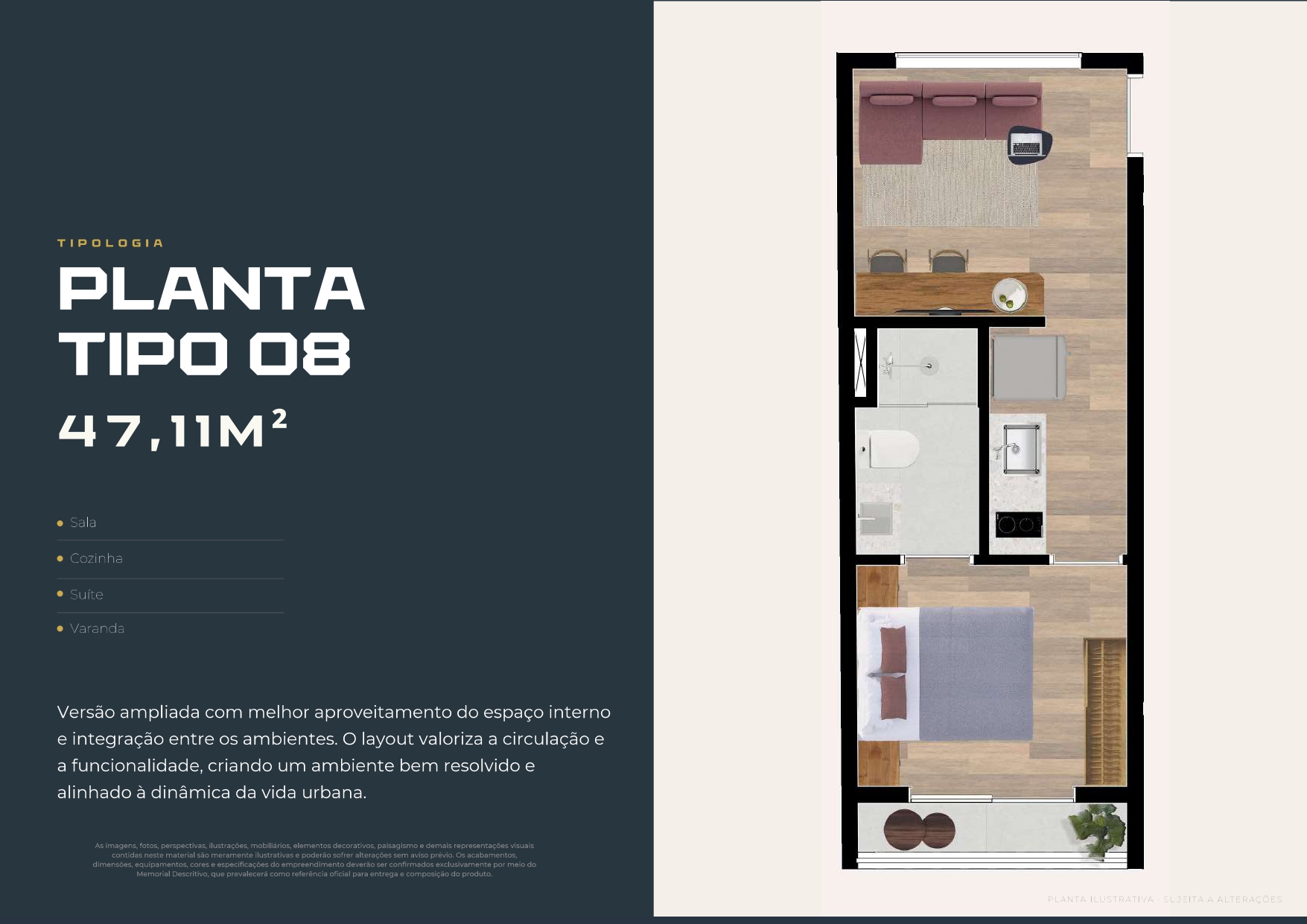 Planta Tipo 08 — 47,11 m²