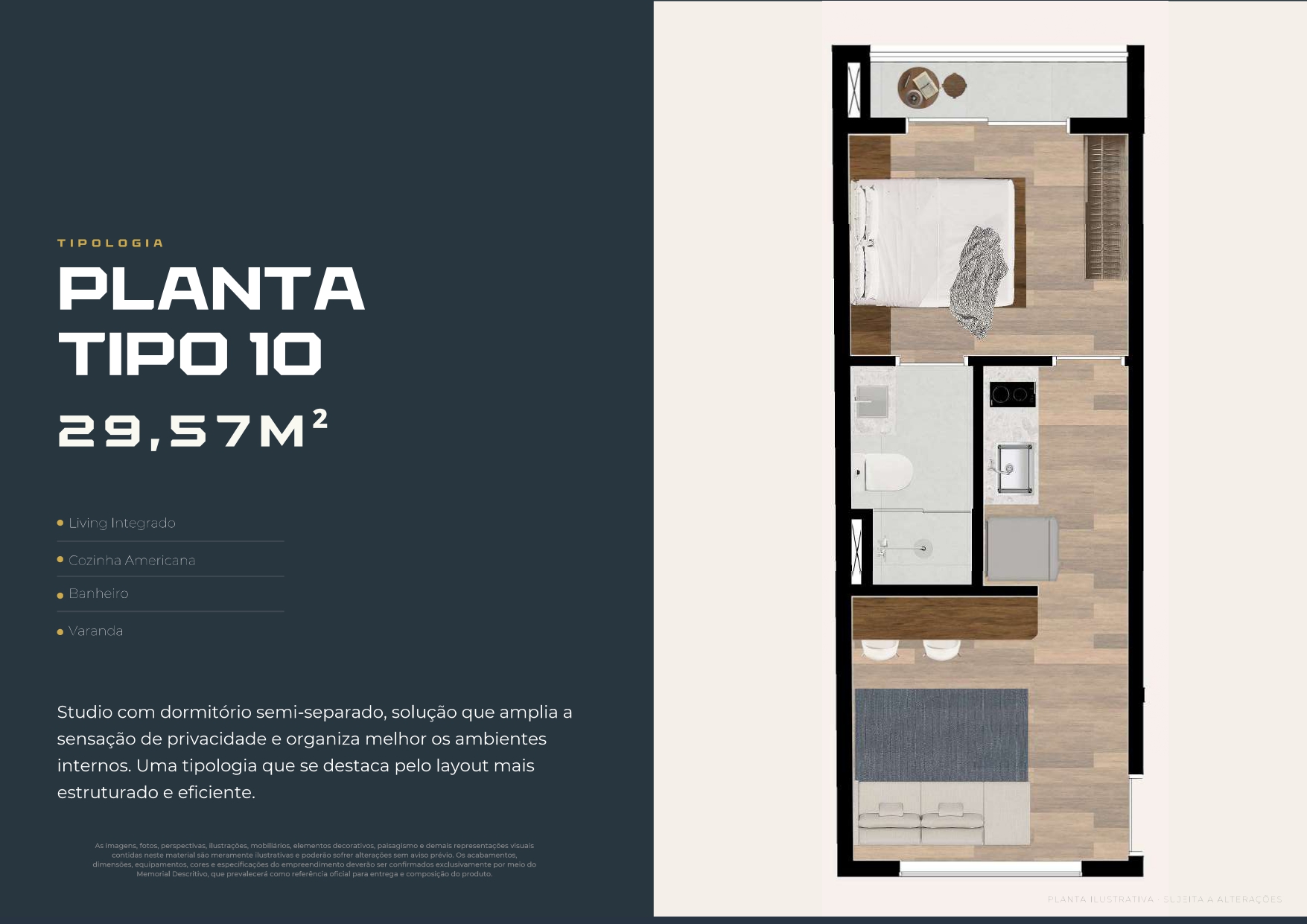 Planta Tipo 10 — 29,57 m²