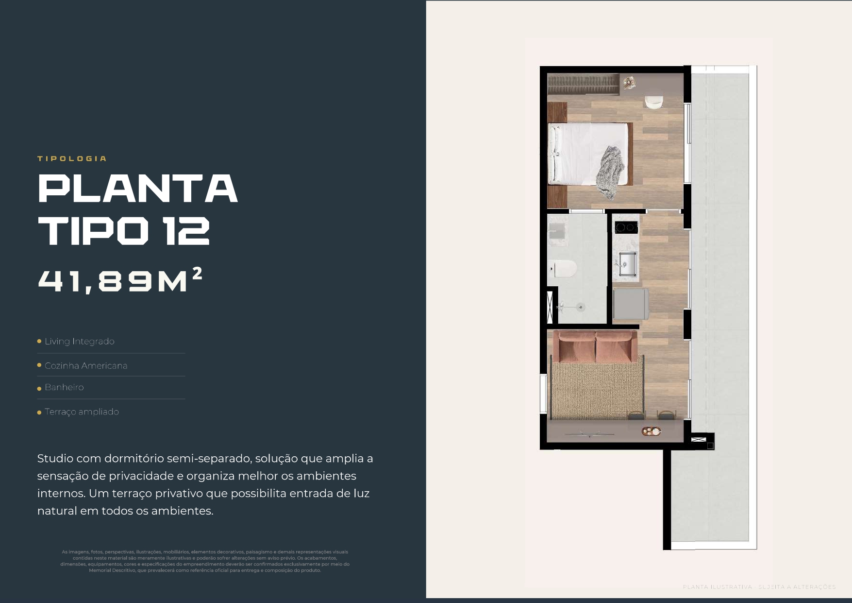 Planta Tipo 12 — 41,89 m²